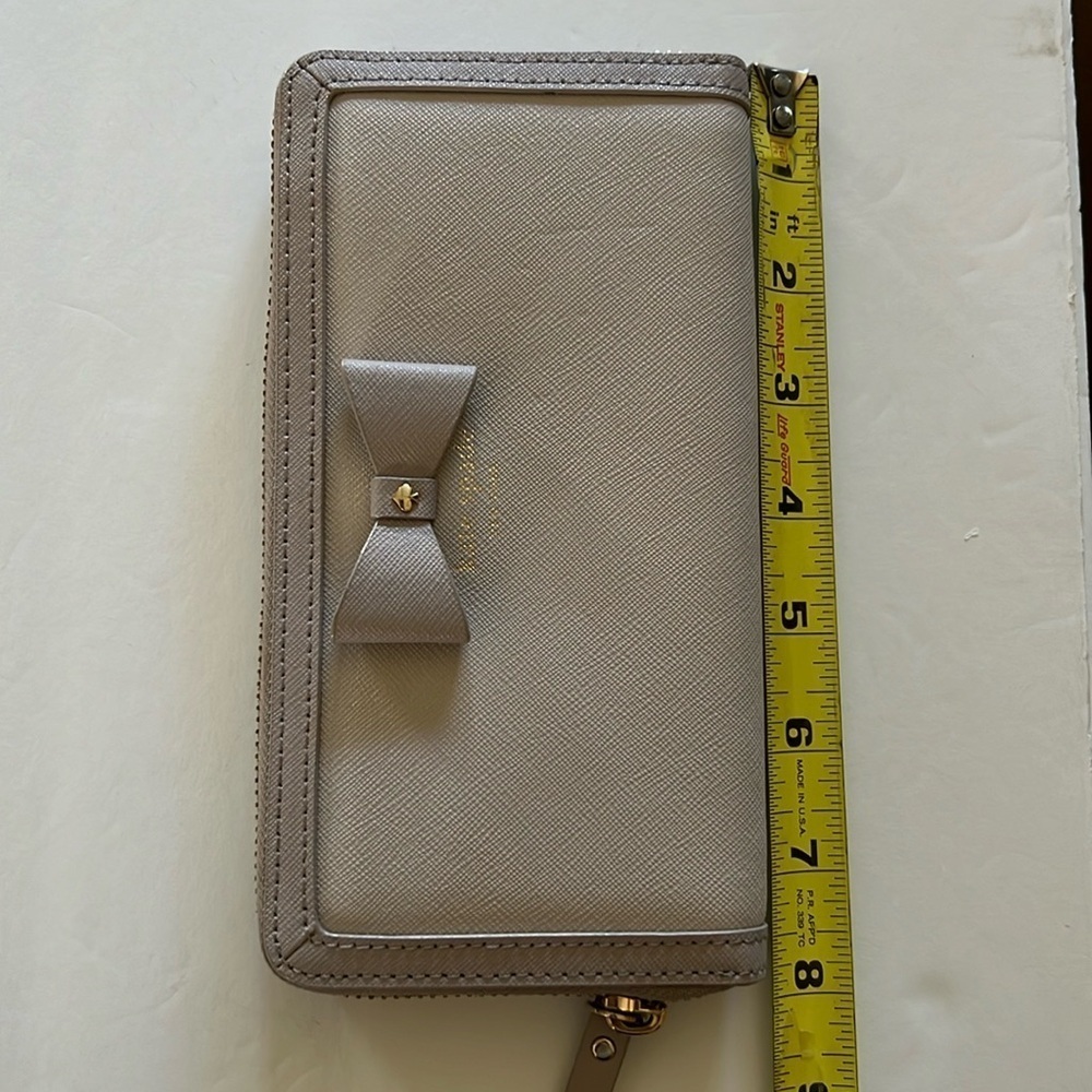 kate spade ♠️ long wallet ribbon beige 21 - excellent condition - Picture 3 of 13